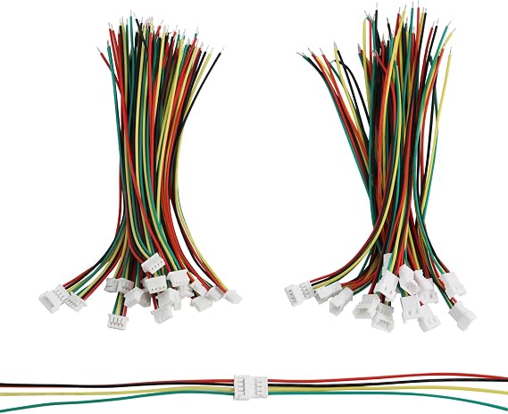 40Pcs JST 1.25mm 4Pin Male Female Terminal Wire, 100mm 26AWG