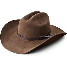 SeptCity 100% Wool Cowboy Hat for Men and Women, Brown Premium Felt Western Hat with Wide Brim, Adjustable Sombrero Vaquero for Country Concerts, Festivals & Outdoor