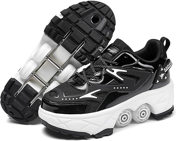 Roller Skate Shoes for Girls - Retractable Sneaker Skates for Women Wheelies Shoes Men 2 in 1 Roller Skates and Blades Zapatos Patines para NinAs The Best Gift