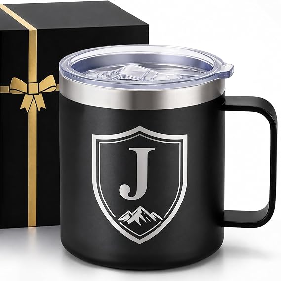 Personalized Gifts for Men, 14 Oz Insulated Coffee Mug with Lid