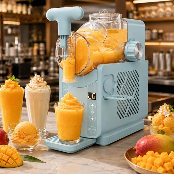 180w Slushie Maker Machine,No-Ice 2l Slushy Maker,Cold Drink & Soft Serve Ice Cream Machine, 5 Presets, 15-Minute, Auto-Rinse,Compact & Portable For Home Or Commercial Use Black