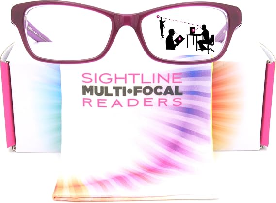 Sightline P314 Progressive Reading Glasses for Women Premium Cateye Optical Acetate Frame Medium Fit