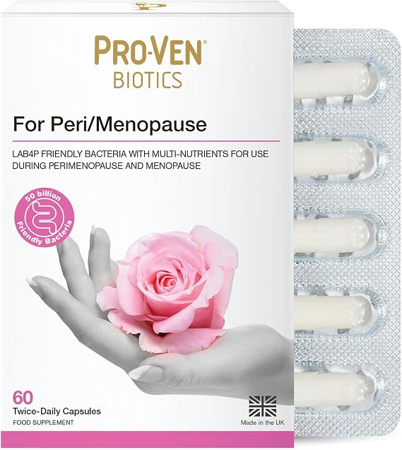 Pro-Ven Biotics for Menopause & Perimenopause | Multinutrients, Ashwaganda, Soy, Milk Thistle | 50 Billion CFU Clinically Tested Friendly Bacteria 60 Capsules