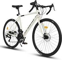 20 Inch 700C Road Bike, 16-Speed Outdoor Bike Disc Brakes, Light Weight Aluminum Frame,Racing Bike City Commuting Road Bicycle L Size for Men Women