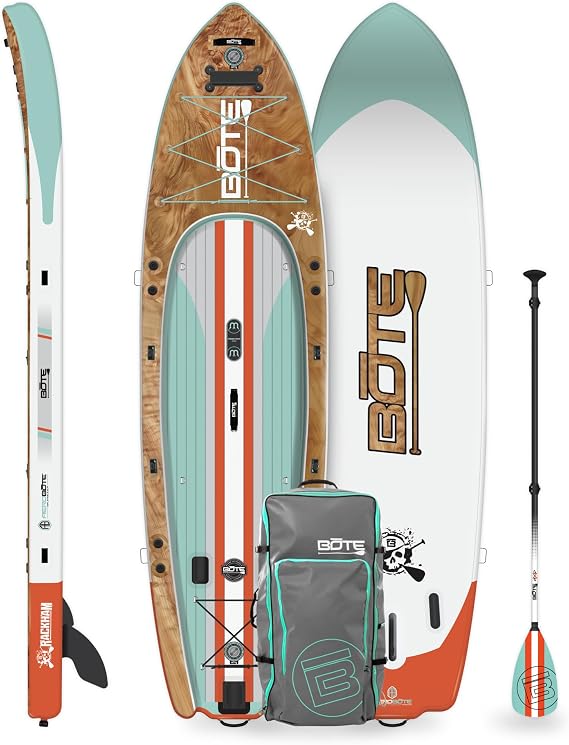 BOTE Rackham Aero Inflatable Stand Up Fishing Paddle Board Blow Up iSUP Adult Kids Family Friendly APEX Pedal Drive MAGNEPod Compatible, Multiple Colors