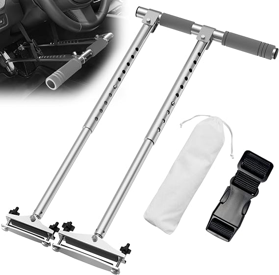 Car Hand Controls Device for Disabled Drivers, Portable Handicap Driving Hand Controlled Drive Assist for Injured, Handicap, Cars Driving aids,Gray