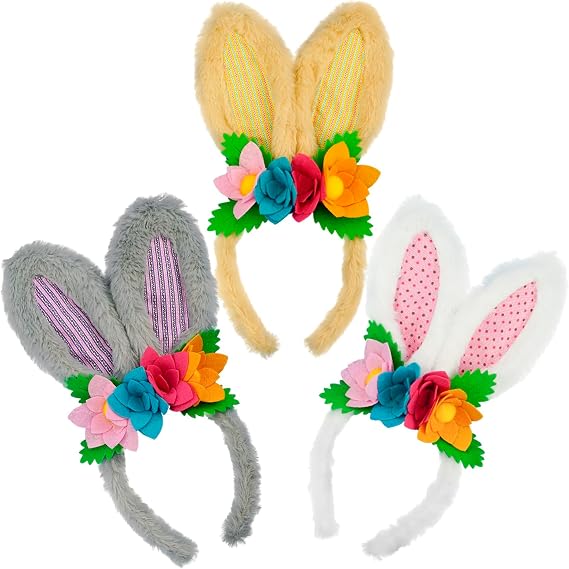 Luxurious Easter Bunny Ears Headband Cute Plush Rabbit Ears for Kids Adult Cosplay Birthday Party Supplies