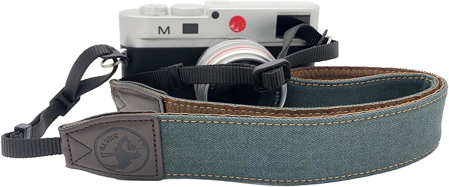 Camera Strap - 1.5" Wide Soft Pure Cotton Woven Camera Straps, Adjustable Vintage Neck & Shoulder Strap for All DSLR