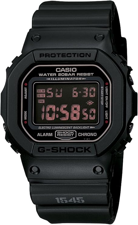 Casio DW5600MS-1 G-Shock Matte Black Red Eye Wristwatch