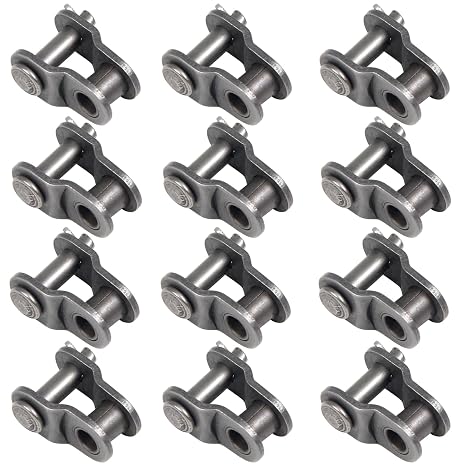 #35 Chain Offset Half Link Roller, 12Pcs Chain Master Link | 3/8" Pitch Carbon Steel, Chain Connector Split Links for 06C Chain (06C #35 Half Link Roller)
