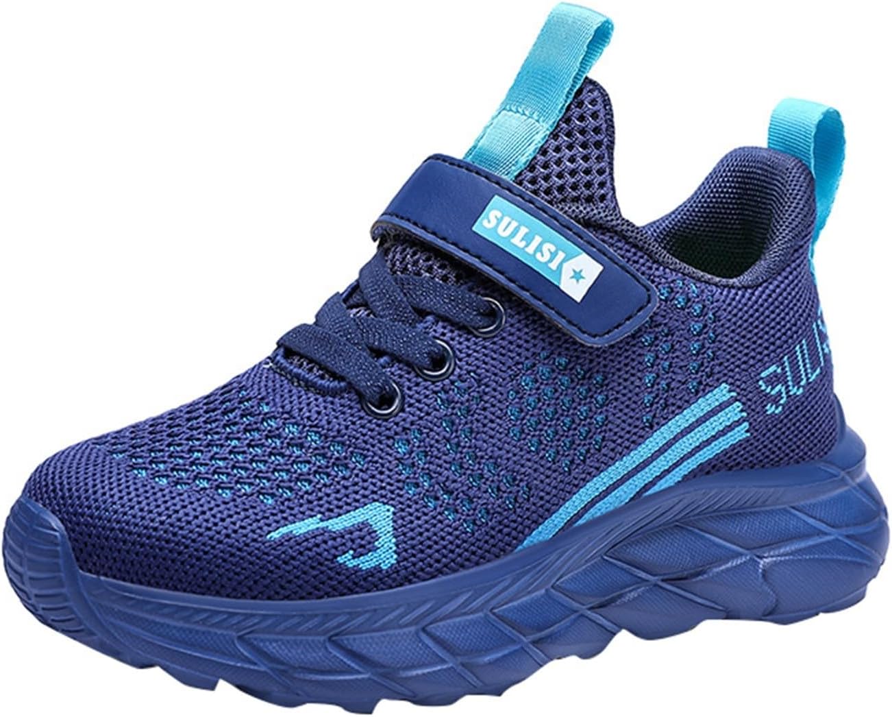 Boys Running Shoes Mesh Breathable Non-Slip Sports Shoes Casual Soft Sole Walking Basketball Tennis Athletic Sneakers