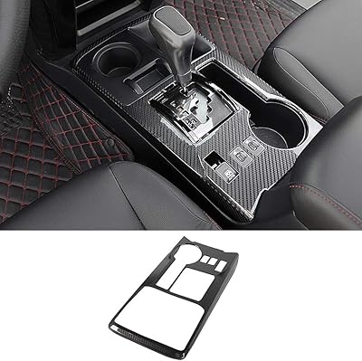Carbon Fiber Grain Gear Box Panel Cup Holder Frame Cover Trim Car Styling