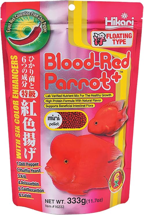 Hikari Blood Red Parrot Fish Food, Mini Pellets, 11.7 oz. (333g)