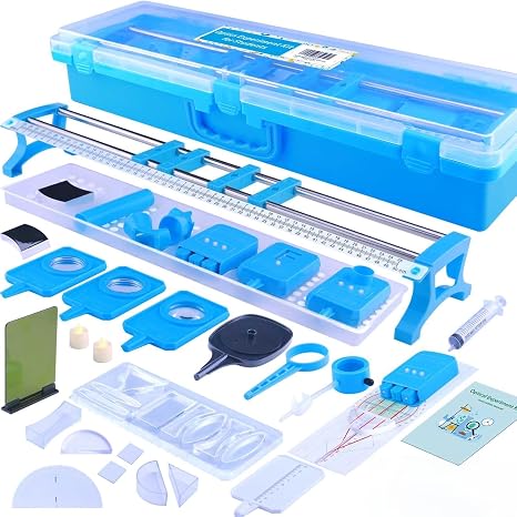 Physics Optics Experiment Kit STEM Set Prism Kit Light Refraction | Hands-On Science Learning Tool with Convex Lens, Pinhole Imaging, Reflection & Light Primary Colors for School and Home Use