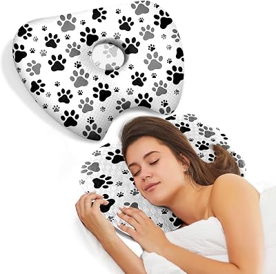 Ear Piercing Pillow with an Hole for Relief Ear Pain Side Sleepers,Cotton and Polyester Hole Pillow,Washable Ear Guard Pillow