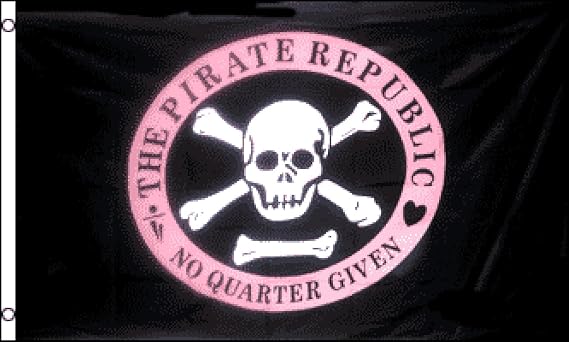 Pirate Republic (Pink) Flag 3x5ft Poly