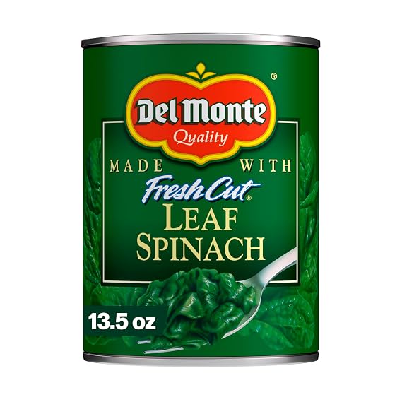 Del Monte Fresh Cut Leaf Spinach, 13.5 oz. Can, Canned Vegetables