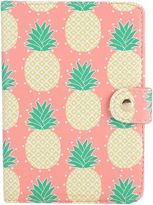 Passport Holder Cover Case for Women, Cute Cartoon Printing PU Leather Fun Travel Organiser, Holiday Gift Passport casePineapple