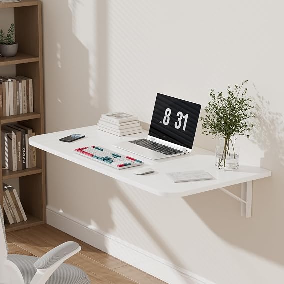 Space-Efficient Wall-Mounted Fold-Out Table, Laundry Folding Table, Small Space Foldable Study Table, Balcony Overhanging Wall Side Table, Folding Wall Desk for Kitchen, Laundry Room, Home B