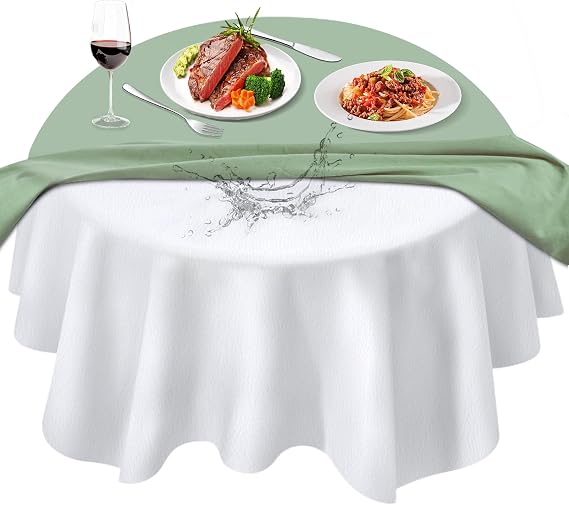 Table Protector Pad with Flannel Backing, Heavy-Duty Vinyl Table Padding Under Tablecloth, Waterproof, Heat Resistant, 60 inches, Round
