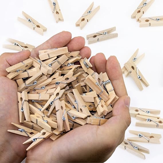 1.4 Inch Mini Clothes Pins for Photo, 130 Pcs Small Clothes Pins, Wooden