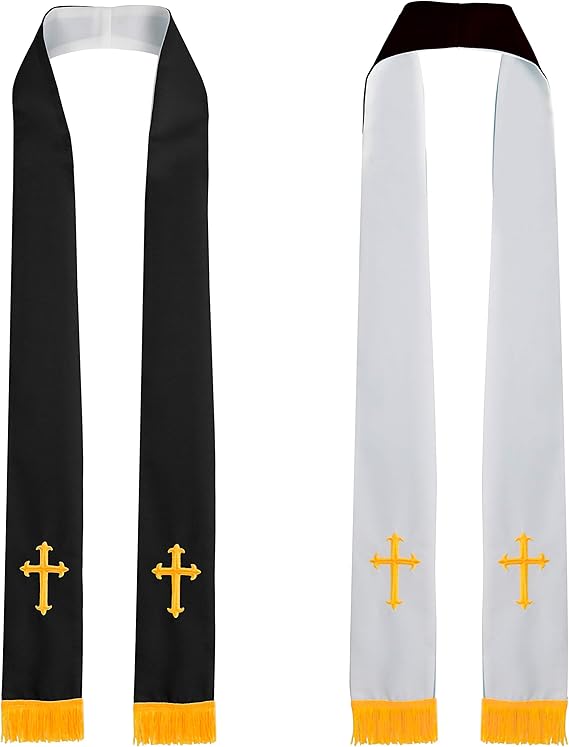 IvyRobes Unisex-adult's Reversible Clergy Mass Stole with Cross 90"