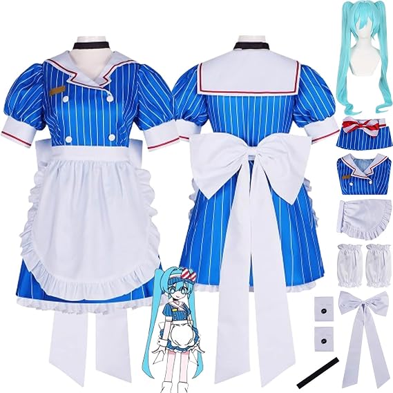 Anime Character Kasane Teto Mesmerizer Cosplay Costume Outfit H'atsune M'iku Role Play Uniform Full Set Halloween Party Carnival Dress Up Suit with Wig Hat for Women