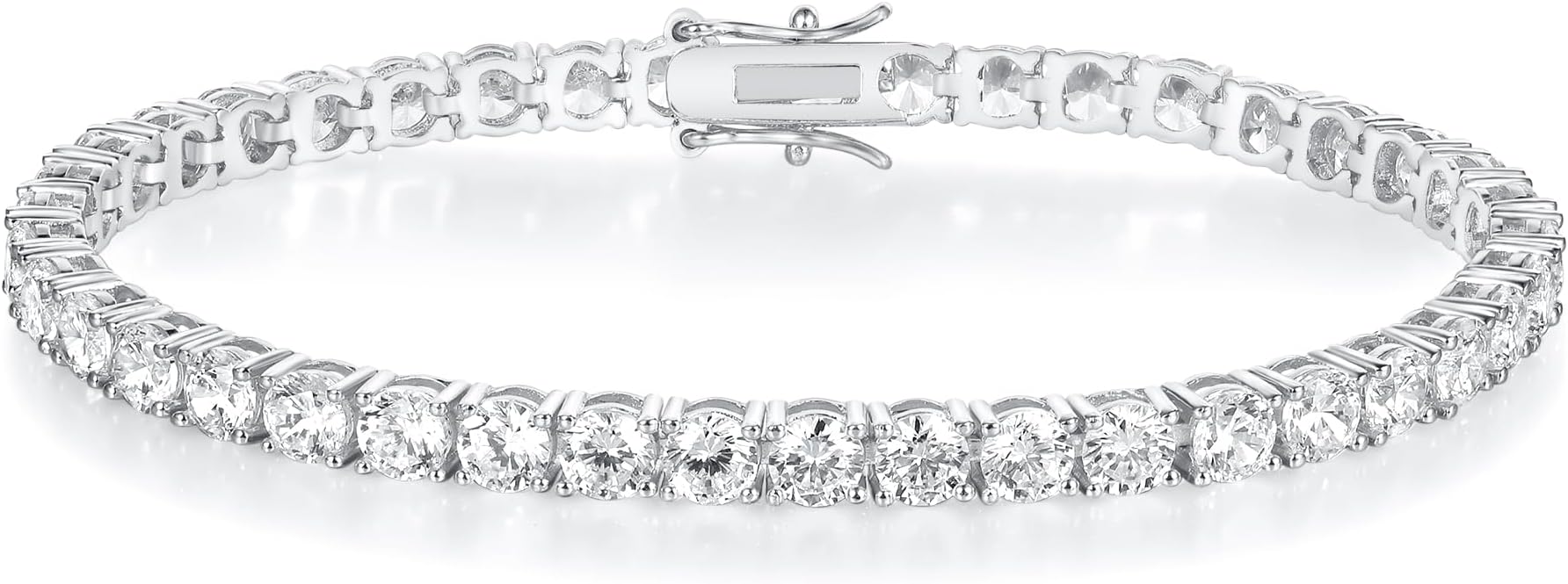 Gemsme 18K White/Yellow Gold Plated 3.0 Cubic Zirconia Classic Tennis Bracelet for Women and Men 6-9 Inches