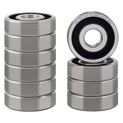 XiKe 10 Pack 6201-2RS Double Sealed Deep Groove Ball Bearings, 12x32x10mm, Pre-Lubricated for High RPM, Chrome Steel P6, ABEC 3