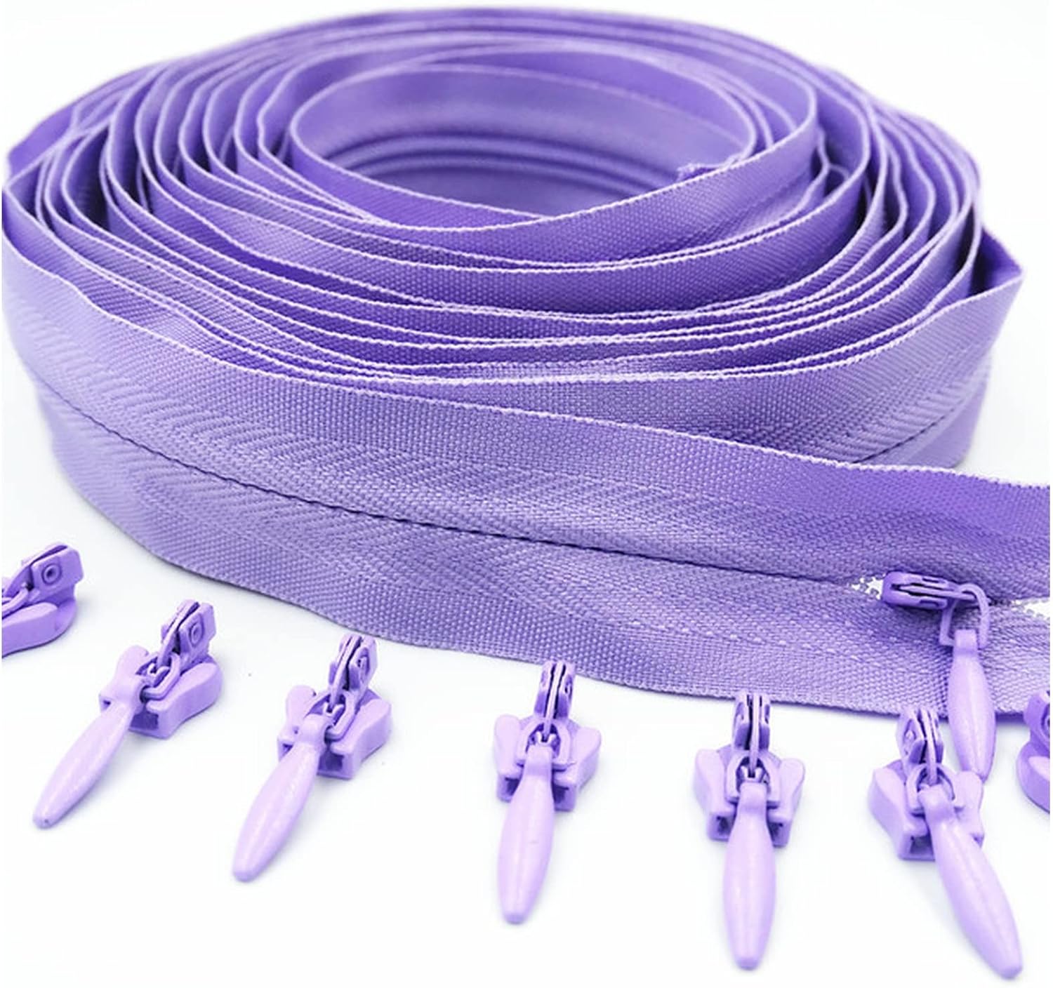 Zipper Repair Kit Invisible Nylon 3# Zipper 20 Meters Long Zipper 30 Auto Locking Sliders Used For Clothing Handbags Zipper(Light Purple)