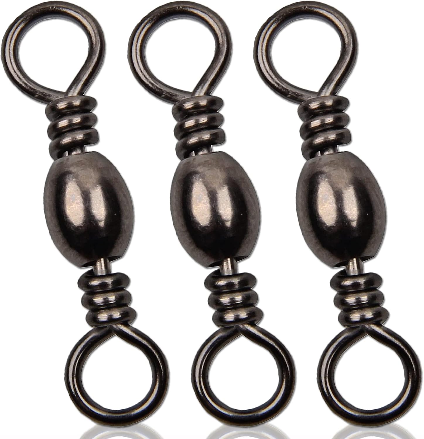 Fishing Barrel Swivels High Strength Fishing Swivels Solid Ring Fishing Line Connector Copper Stainless Steel Fishing Tackle Accessories for Bass Trout Saltwater Freshwater