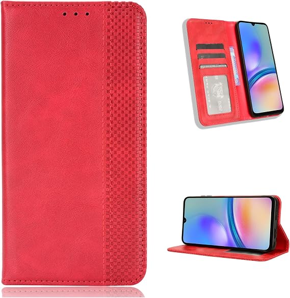 bojioderf Compatible with Infinix Note 40 5G X6852 Phone Cover,Magnetic Closure Flip Stand Card Slots Wallet Case Red