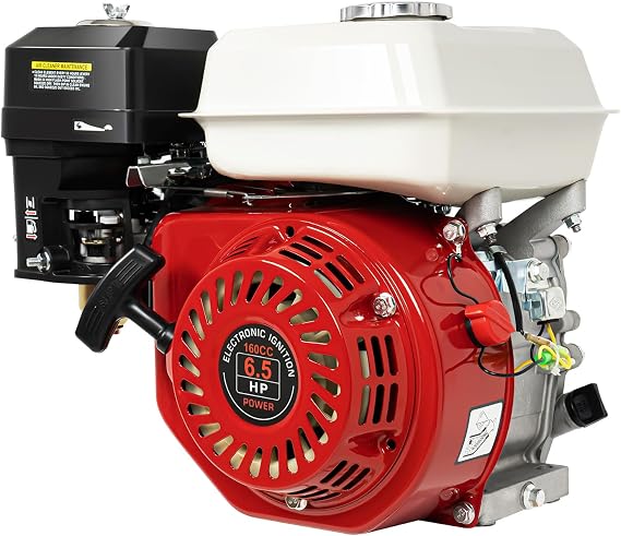 PERFERATE 200CC Gas Engine 6.5HP 4 Stroke GX160 Replacement Engines, 20mm Diameter Horizontal Shaft, Pull-Start Petrol Engine with OHV, Single Cylinder, Air Cooled for Go-Karts (6.5HP 200CC)