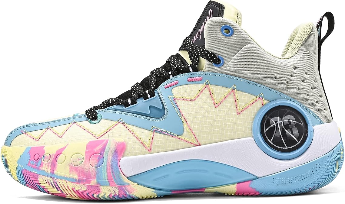 ASHION Boys' Basketball High Top Non-Slip Shoes