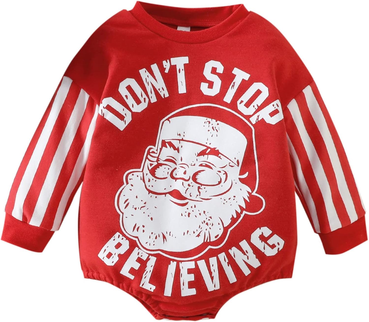 Christmas Newborn Baby Boy Girl Romper Santa Bodysuit Dress Toddler Kids Ruffle Sleeve Vintage Dress Outfit