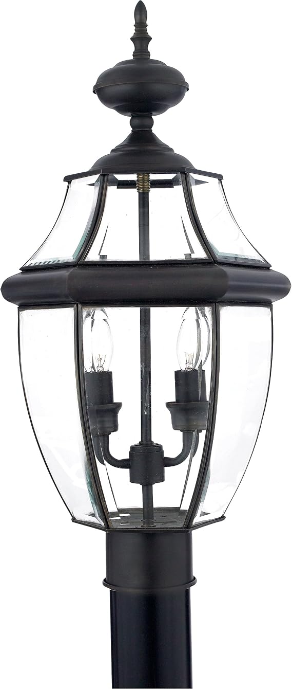 Quoizel Newbury 21" Outdoor Post Lantern, Medici Bronze