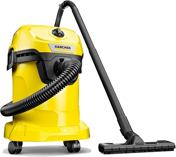 KARCHER Shop Vacuum WD 3, 4.5 Gal, 2.8 Peak HP, 26 ft Reach, Wet Dry Vacuum Cleaner, Blower Function, Crevice Tool, Floor Nozzle, Great for Car Cleaning
