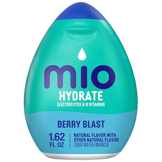 mio Hydrate Liquid Water Enhancer, Berry Blast, 1.62 fl oz | 0 Sugar & 0 Calories, Electrolyte Boost, Control Flavor with a Squeeze, Portable
