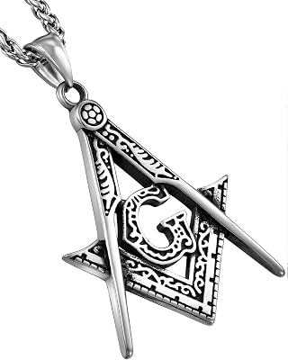 YL Cross Masonic Stainless Steel Necklace, Mens 18K Gold Plated Crucifix Religious Nail Pendant Christian Jewelry Gifts for Women