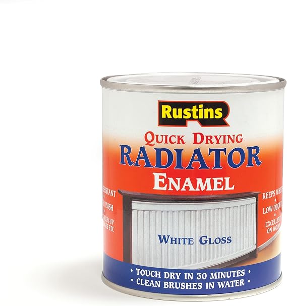 Rustins Quick Drying Radiator Enamel Gloss White 500ml | 16.9 Fl. Oz.