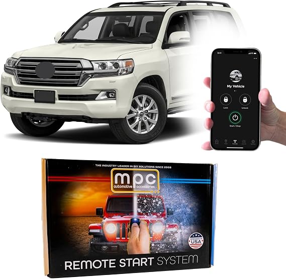 MPC Plug N Play Remote Starter with Smartphone Control Compatible with 2016-2018 Toyota Land Cruiser |Gas| |Push to Start| with T-Harness - Factory Key Fob Activated - Firmware Preloaded
