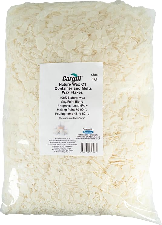 Mouldmaster 3kg Nature C1 Container and Melts Soy Wax Flakes, Off White,C104