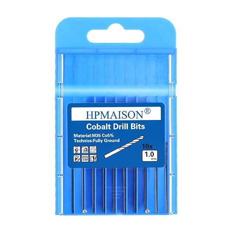 M35 HSS Cobalt Jobber Drill Bit, 10Pcs 1mm M35 HSS-Co Twist Drill Bits Set