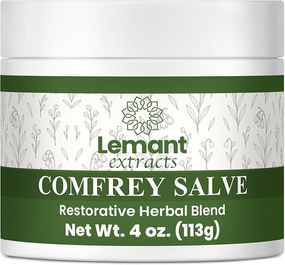 Organic Comfrey Salve for Bone Healing (4 oz) | Natural, Herbal Comfrey Cream for Soothing Comfort and Recovery - Infused with Concentrated Comfrey Oil