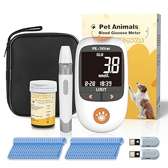 Glucose Meter Kit for Dogs & Cats| Pet Blood Glucose Meter with 25 Test Strips(PE-76vet)