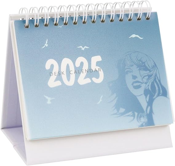 Mini Desk Calendar 2024-2025,Standing Desk Calendar from Jul.2024 to Dec.2025 18 Months Small Desk Calendar 2024-2025,Flip Calendar for Desk (Blue)