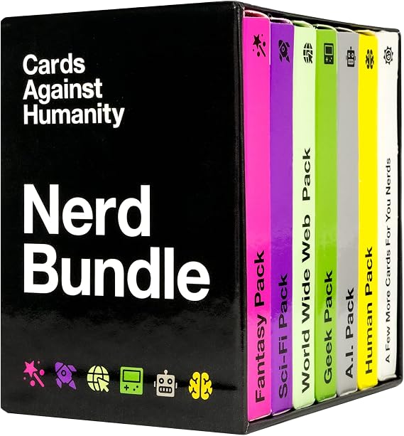 Nerd Bundle for Cards Against Humanity 6 Themed Packs for Nerds & Geeks | Six nerdy card game packs: Featuring Fantasy, Sci-Fi, World Wide Web and more. A gift set for the card game fan. Ages 17+.