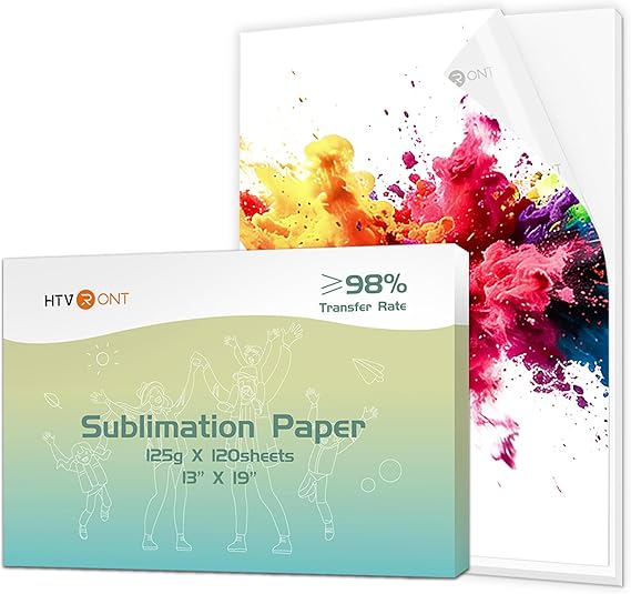 HTVRONT Sublimation Paper 13x19 Inch - 120 Sheets Easy to Transfer Sublimation Paper for T-shirts, Tumblers, Mugs (A3+) | High Transfer Rate,Quick-Dry Formula,Universal Compatibility,Beginner-Friendly Sheets,No Curl
