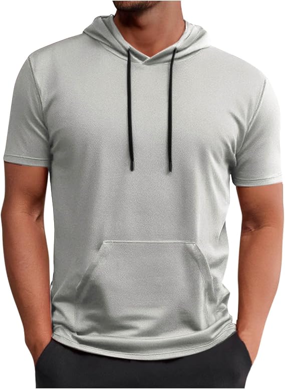 Mens Shirts Fashion Solid Color Short Sleeves Athletic Tees Shirt Summer Sport Casual T-Shirts Tops
