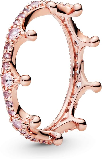 PANDORA Enchanted Crown Ring, Orchid & Blush Pink Crystals